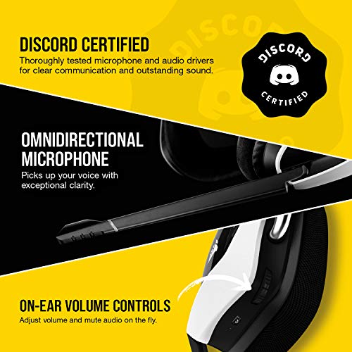 CORSAIR VOID RGB ELITE Wireless Gaming Headset – 7.1 Surround Sound – Omni-Directional Microphone – Microfiber Mesh Earpads – Up to 40ft Range – iCUE Compatible – PC, Mac, PS5, PS4 – White