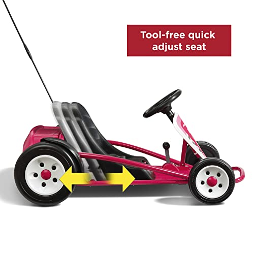 Radio Flyer 36V Battery-Powered Kids Electric Go-Kart with Adjustable Seat, Rubber Wheels, Grey