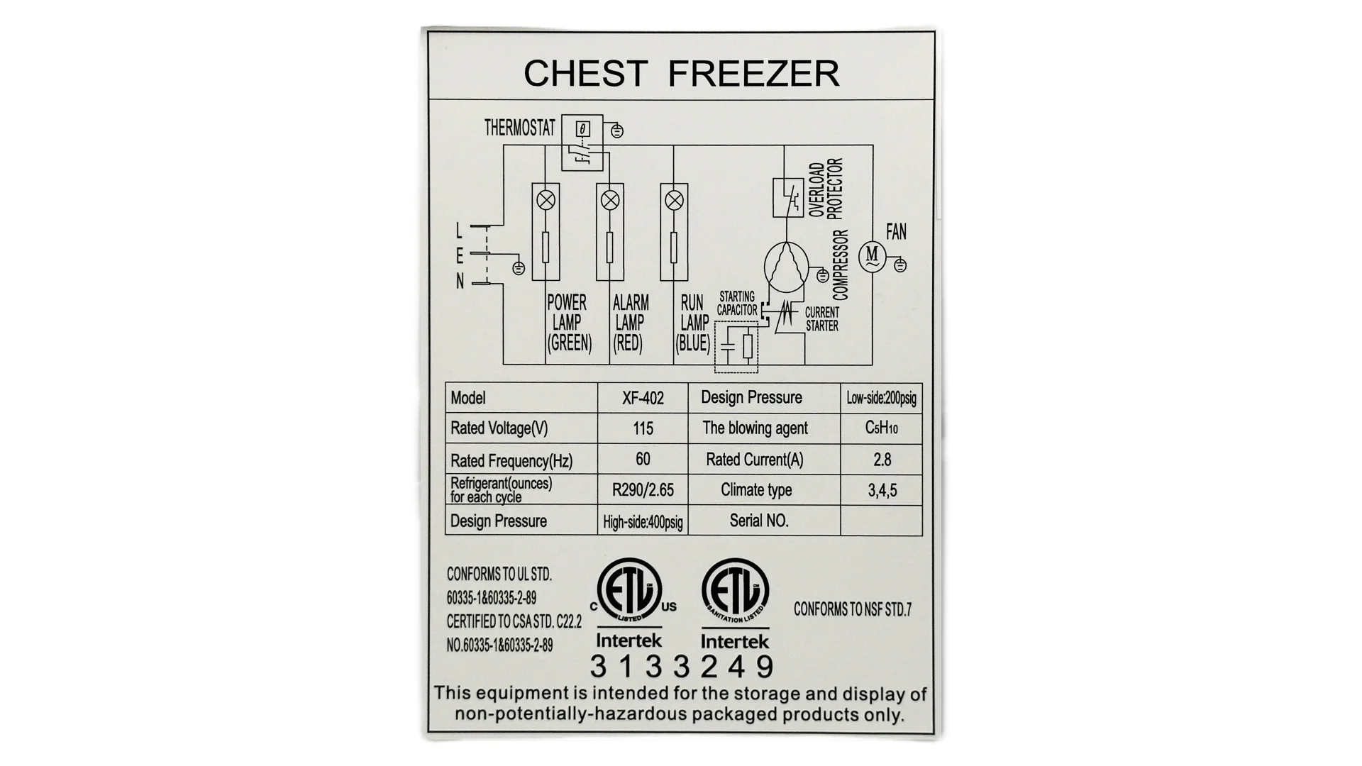 50 inch Chest Freezer 13 cu ft Commercial Freezer Kitchen Frezzer XF-402