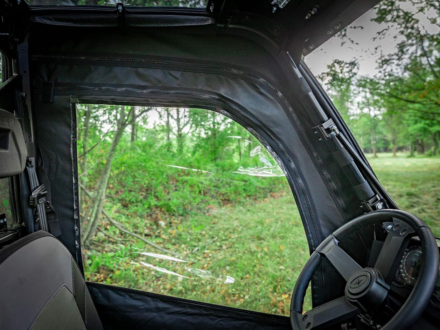SuperATV Soft Cab Enclosure Doors for Polaris Ranger XP 900 (See Fitment) - 1 Pair of Front Doors - Resistant to Punctures and Tears - Protection from UV-Rays - Waterproof - Doors Unzip and Buckle