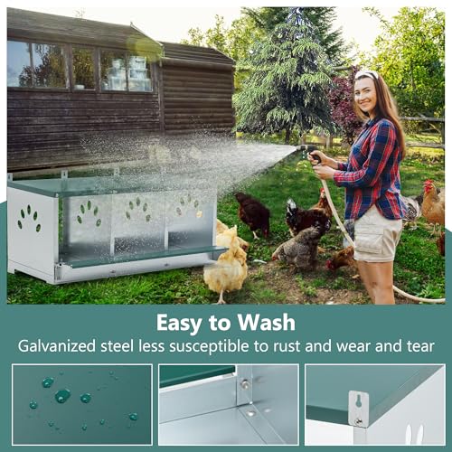 3-Tier Large Wooden Chicken Coop for 8-10 Chickens,Outdoor Walk-in Chicken Coop House with Run&Nesting Boxes,Hen House Poultry Pet Habitat Hutch Cage W/Pull Out Trays&Wire Fencing(95"×80"×83")