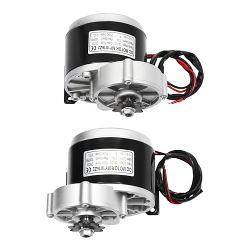 AKaSping 10IN 24V/36V Dual Motor Drive Air Wheel Ki Off-Road Wheel Conversion Kit Brush Gear Motor Chain Kit with Reverse Switch for Electrical Beach Bike Electric Cart Bike