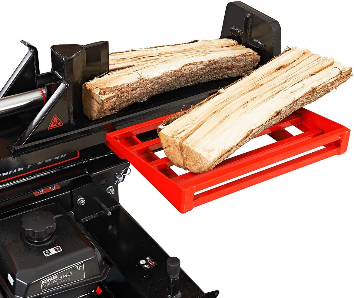 XtremepowerUS 65068 Dual Position Log Splitter w/Catcher Gas 196cc 25-Ton Hydraulic Wood Firewood Cutter Machine