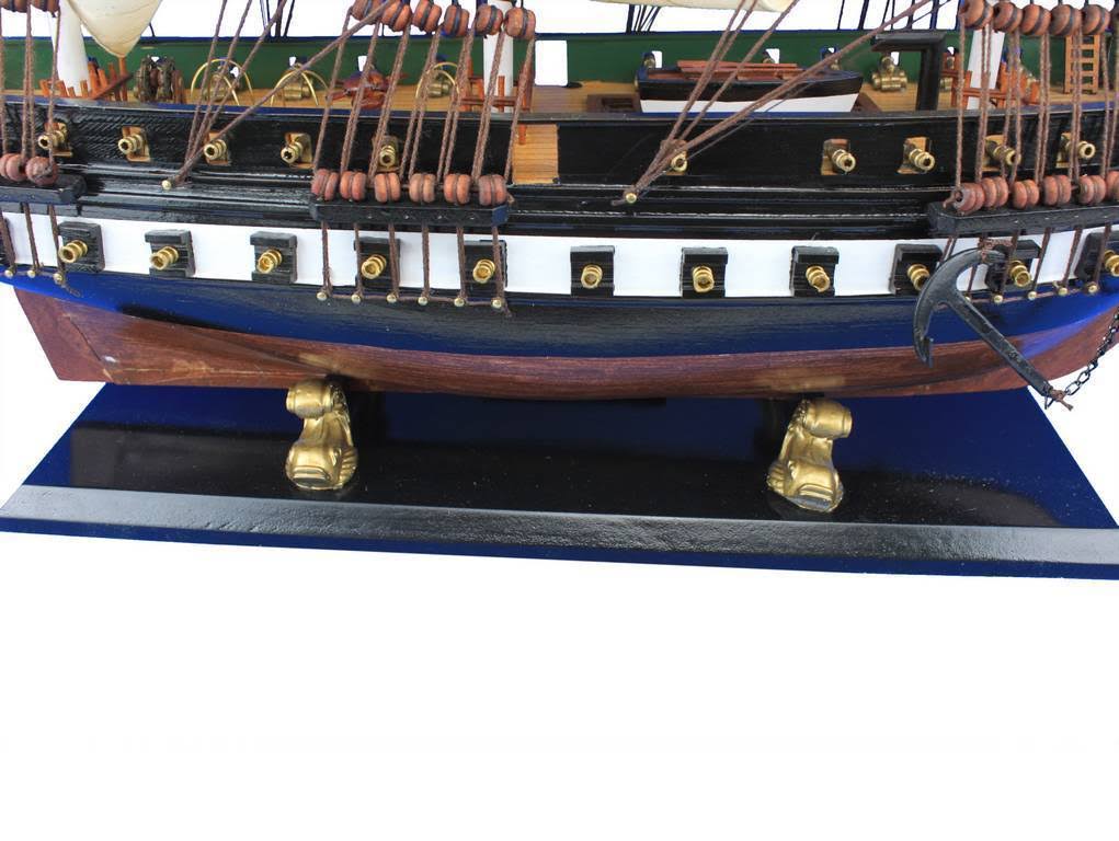Hampton Nautical Wooden USS Constitution Tall Model Ship, 30x22