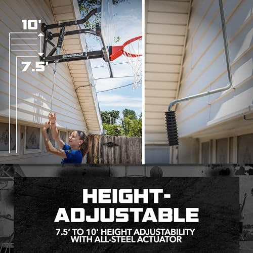 Silverback NXT 54" Wall Mounted Adjustable-Height and Fixed Basketball Hoop with QuickPlay Design