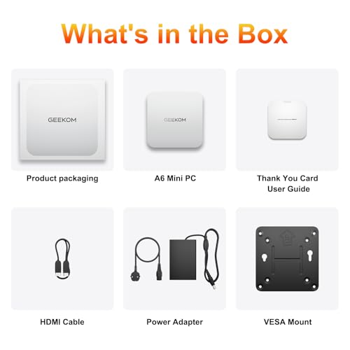GEEKOM A6 Mini PC with AMD Ryzen 7 6800H(up to 4.7GHz), 32GB DDR5 RAM, 1TB PCIe 4.0 NVMe SSD, Radeon 680M, Compact Aluminium Design Windows 11 Pro Desktop Computer with USB4/8K UHD/Wi-Fi 6E/BT 5.2