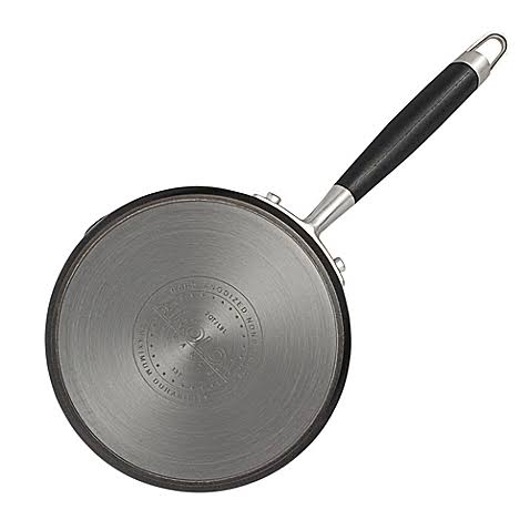 Anolon Advanced Onyx Hard Anodized Nonstick 2 qt. Covered Straining Saucepan with Pour Spouts
