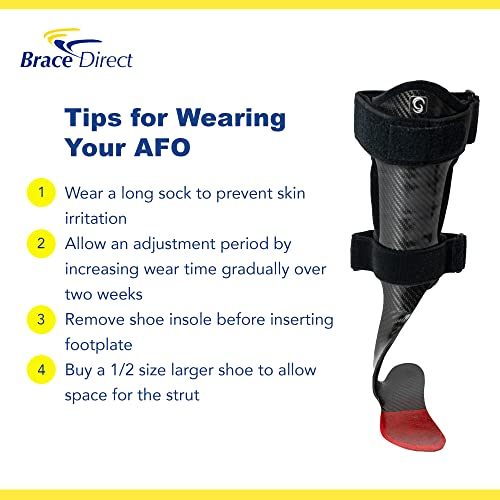 Brace Direct Elite Pro Rehabilitator - Lightweight Carbon Fiber AFO Brace for Drop Foot, Ankle Instability or Limb Spasticity, Gait Assistance L1932 - Left or Right Foot - Men and Women - Guardian