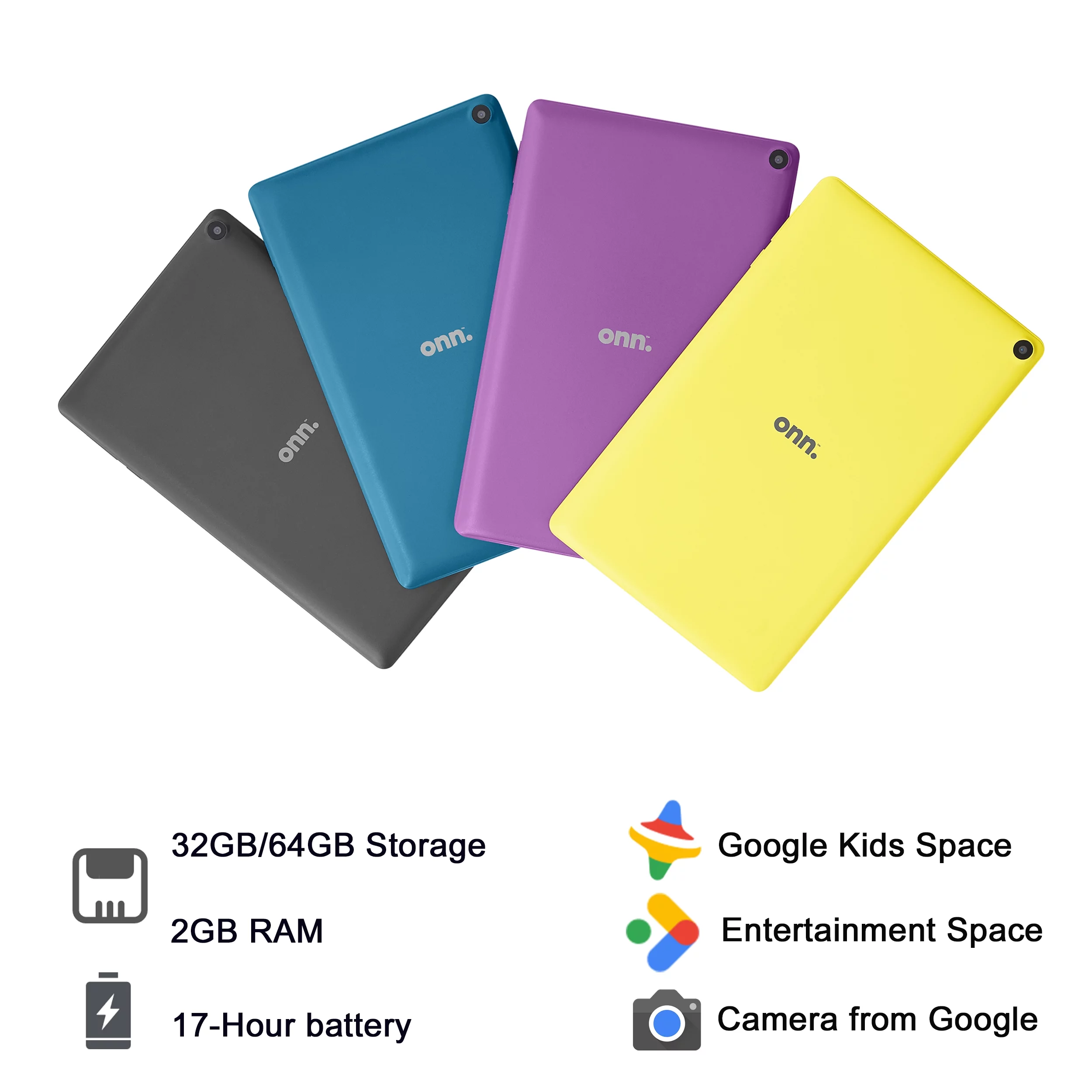 onn. 10.1" Tablet, 32GB (2022 Model) - Charcoal
