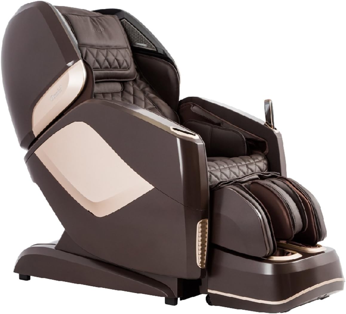 Osaki OS-4D Pro Maestro LE Brown SL-Track Massage Chair with Foot Roller, Zero Gravity, Space Saving Design, Beige