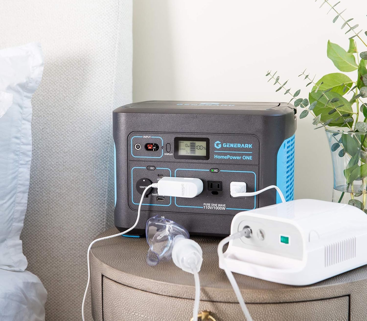 Generark HomePower ONE: Backup Battery Power Station For Homes, Emergency Power Supply. 1000W-2000W at 110V. Up To 7 Days of Backup Power. 8 Outlets. Easy Recharge. Portable Solar Generators.