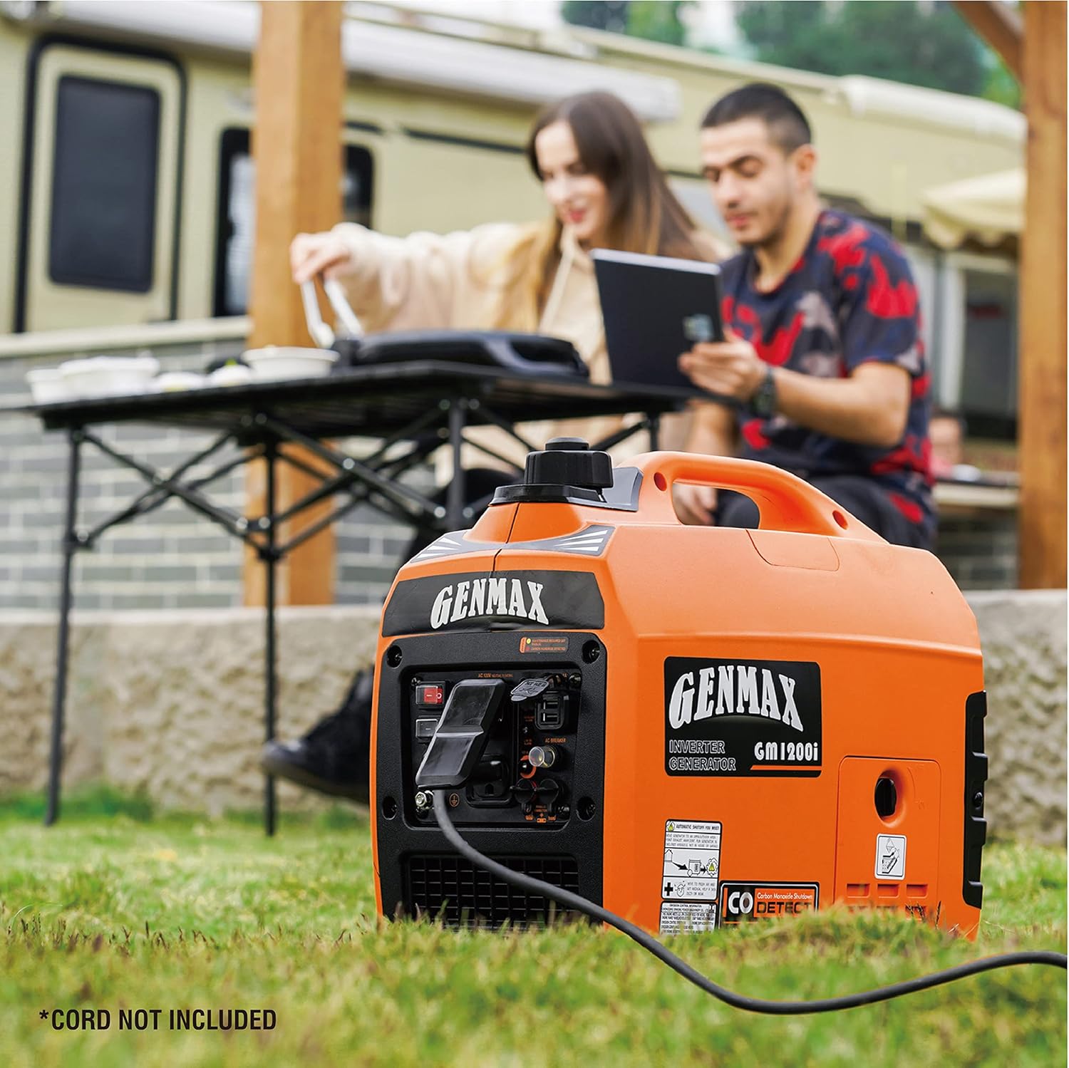 GENMAX Quiet Power Series Inverter Generator，Gas Powered, EPA Compliant, Eco-Mode Feature, Ultra Lightweight for Backup Home Use & Camping (GM5500i)