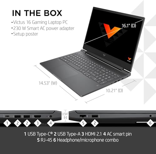 HP Victus 16.1" Gaming Laptop - Intel 16-Core i7-13700HX, FHD 144Hz Display, NVIDIA GeForce RTX 4060, 32GB DDR5, 2TB SSD, Backlit Keyboard, Windows 11 Pro, Microsoft Offce Lifetime License
