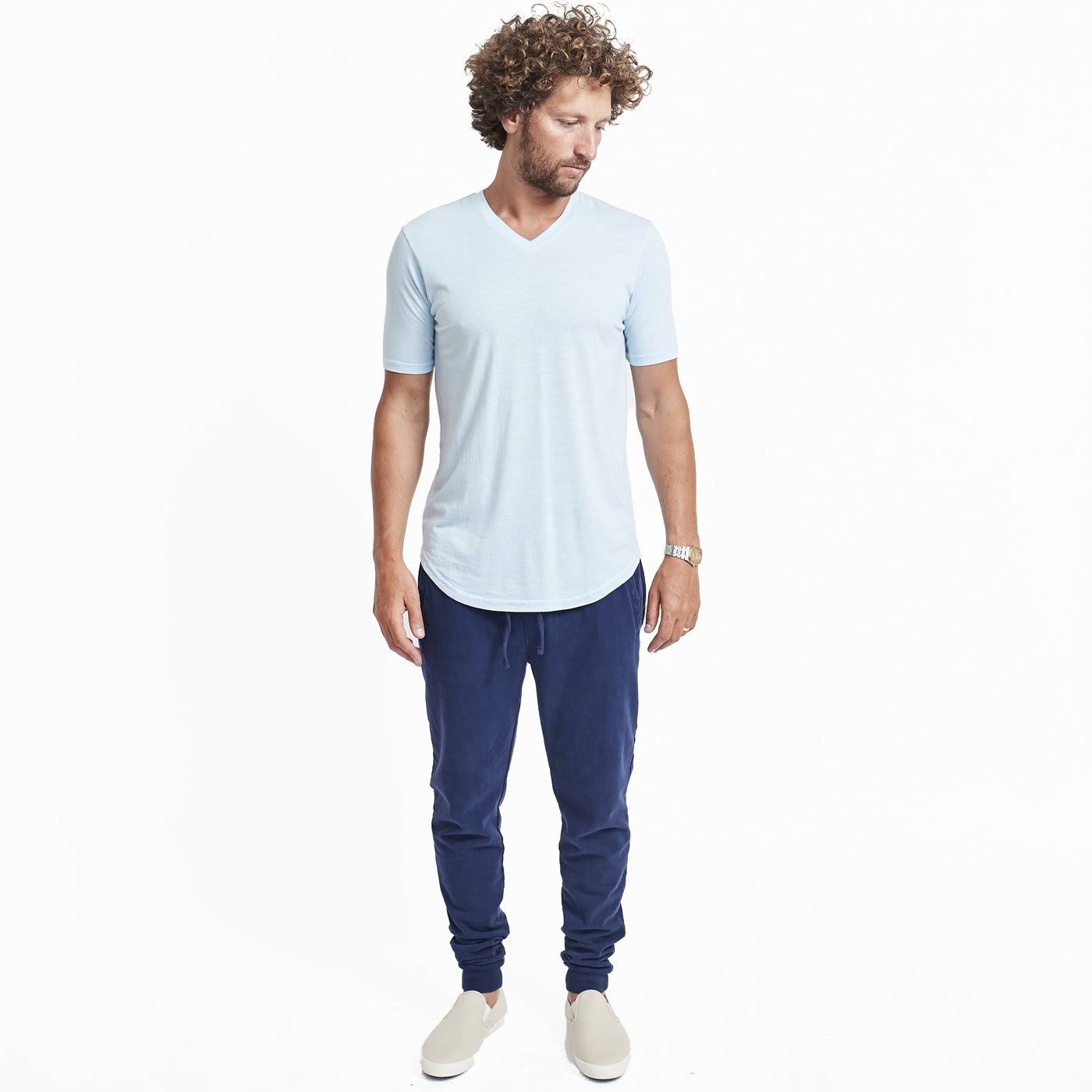 Goodlife Tri-Blend Scallop V-Neck in Cool Blue, Size: X-Large