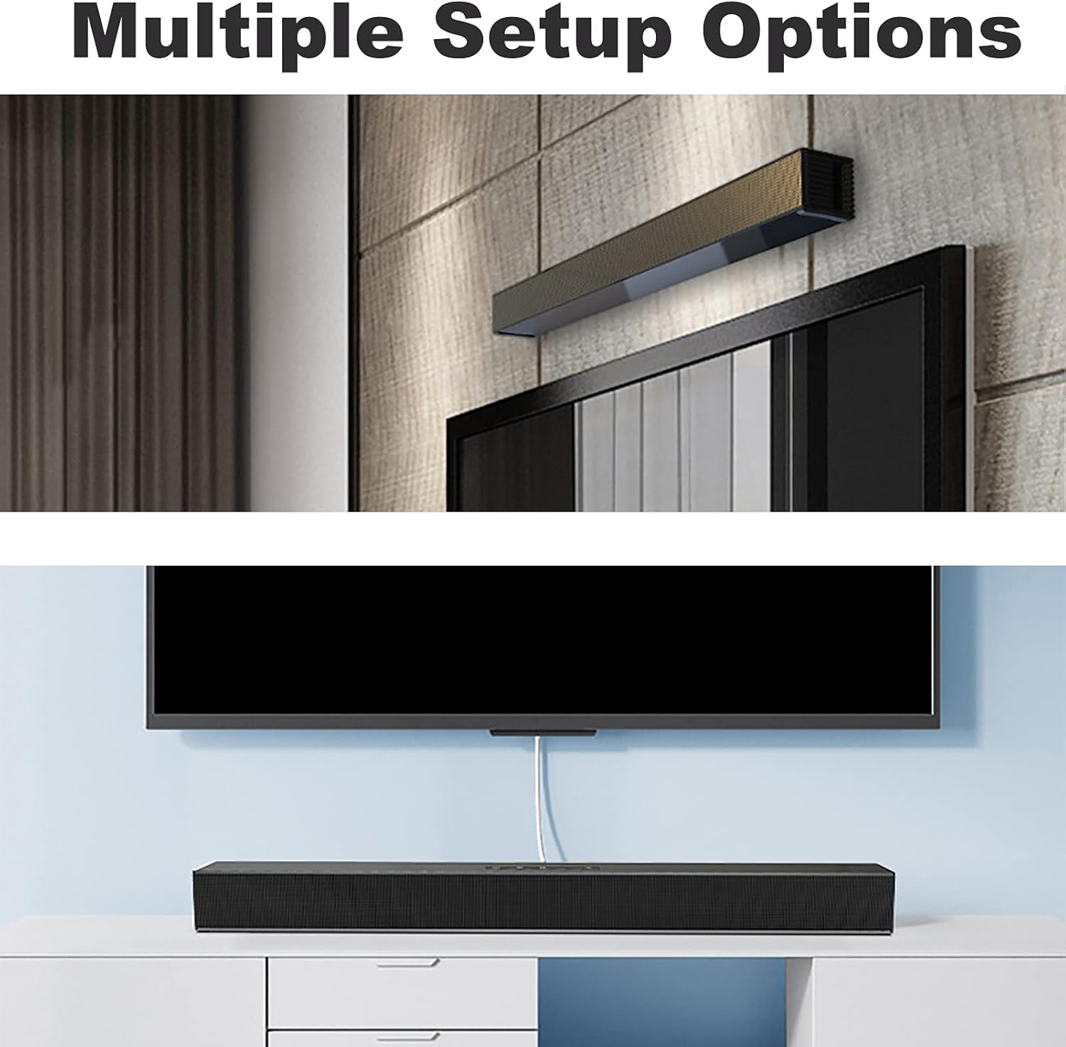 Soundbar for TV with Built-in Subwoofer - Home Theater Surround Sound Speaker System, Sound Bar with Bluetooth 5.0, Support HDMI, USB, Optical, AUX Connection, Wall Mountable