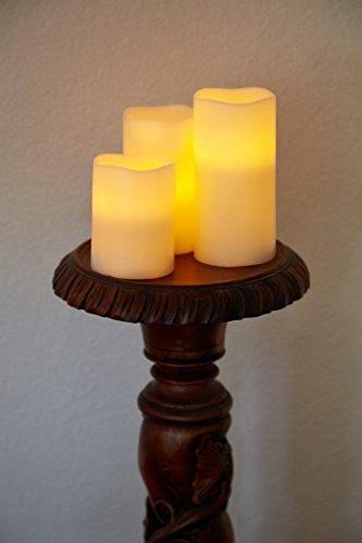 Best Realistic Flickering Real Wax Pillar Candles - Flameless Battery Operated LED Candles with Remote - Perfect Long Lasting SE