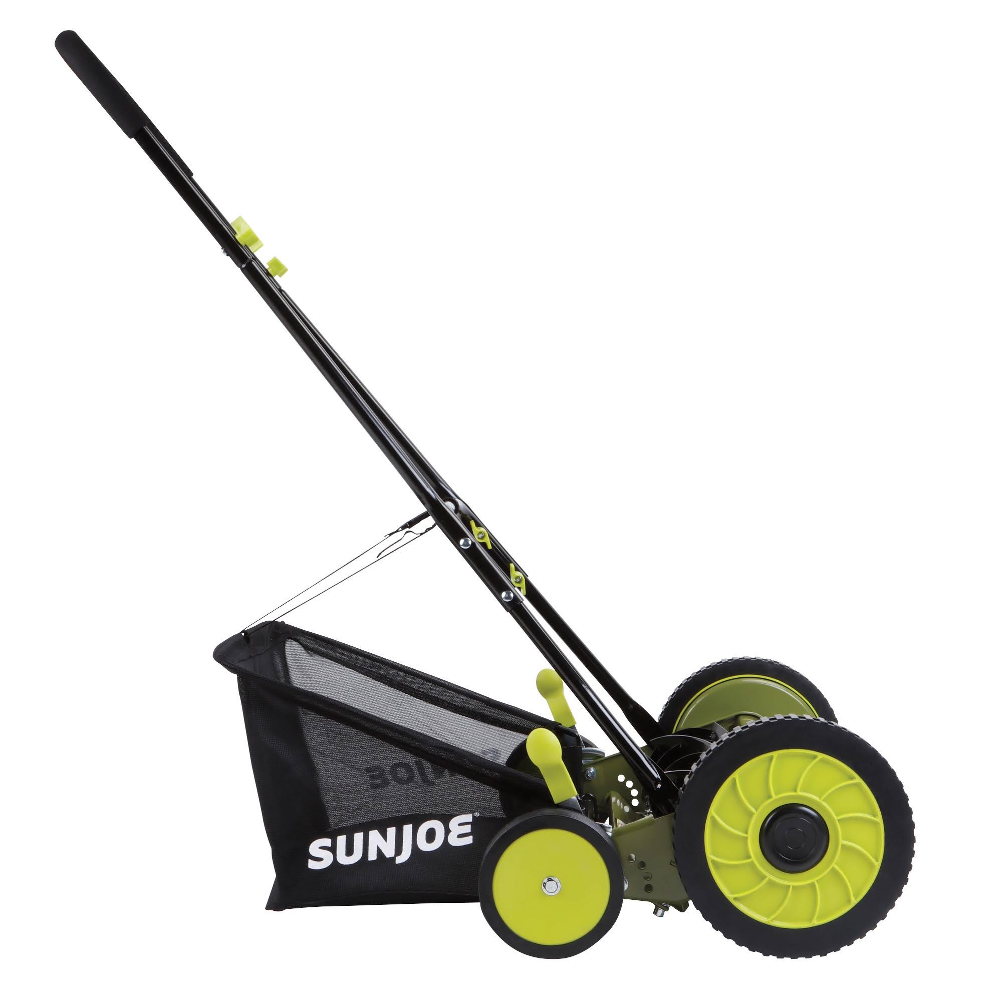 Sun Joe Manual Reel Mower with Grass Catcher, Black