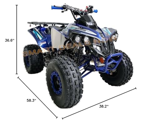 HHH Youth and Adult 125cc ATV Vitacci Outlander Fully Automatic with Reverse Double Headlights Led Gas 4 Wheeler ATVs Quads Big 19/18 inch Tires (Green) - Extra Large