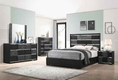 Coaster Home Furnishings Blacktoft 5-Piece Panel Bedroom Set Black, Queen
