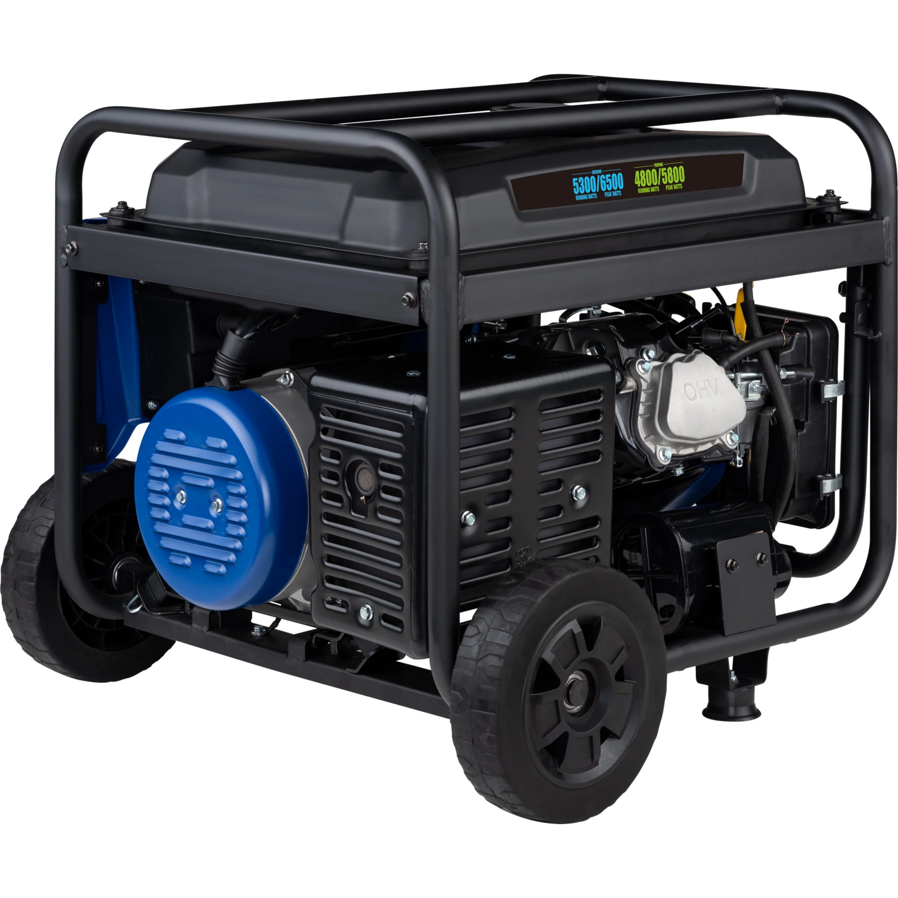 Westinghouse 6500 Peak Watt Home Backup Dual Fuel Portable Generator with CO Sensor and Wheel Kit