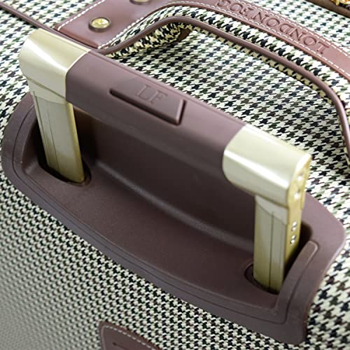 London Fog Oxford III 8-Wheel Under Seat Bag, Black-White, Carry-On 15-Inch