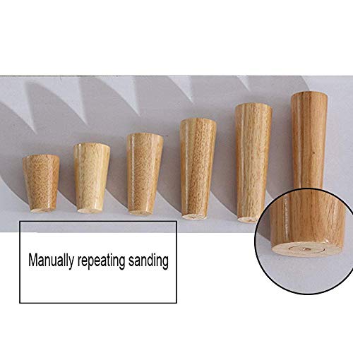 4Pcs Tapered Wooden Furniture Legs Modern Feet Sofa Leg Desk Cabinet Feet Maximum Load 1000 Lbs Wood Color Oblique Cone (Straight Cone 60cm/23.6in)