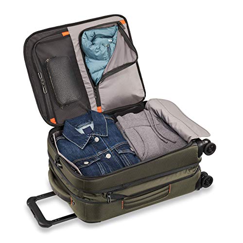 Briggs & Riley Domestic 22" Carry On Expandable Spinner - Luggage for Travel, Suitcases with Wheels, Softside Rolling Bag for Men & Women, Self-Repairing Zipper - ZDX Collection, Hunter