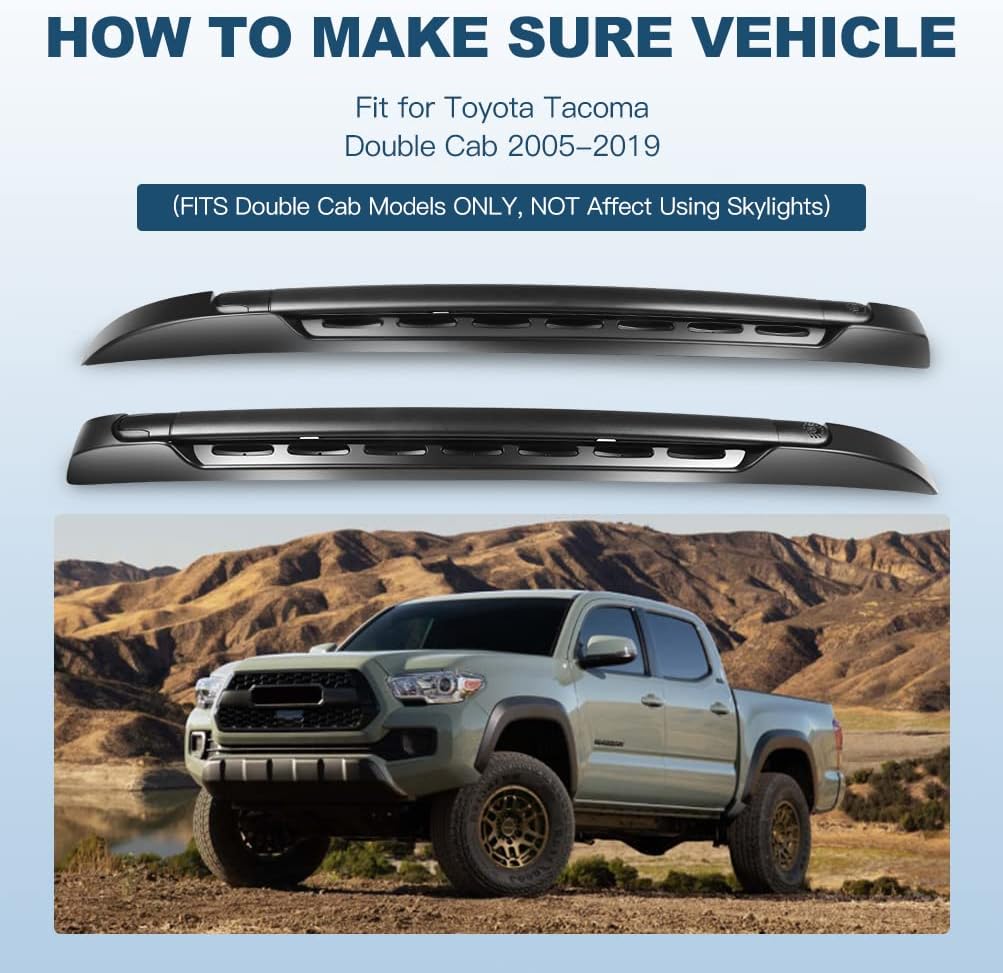 ECCPP Cross Bars Roof Rack fit for Toyota for Tacoma Double Cab 2005-2022 Cargo Racks Rooftop Luggage Canoe Kayak Carrier Rack(Not Fit Access Cab) - 2 Pieces