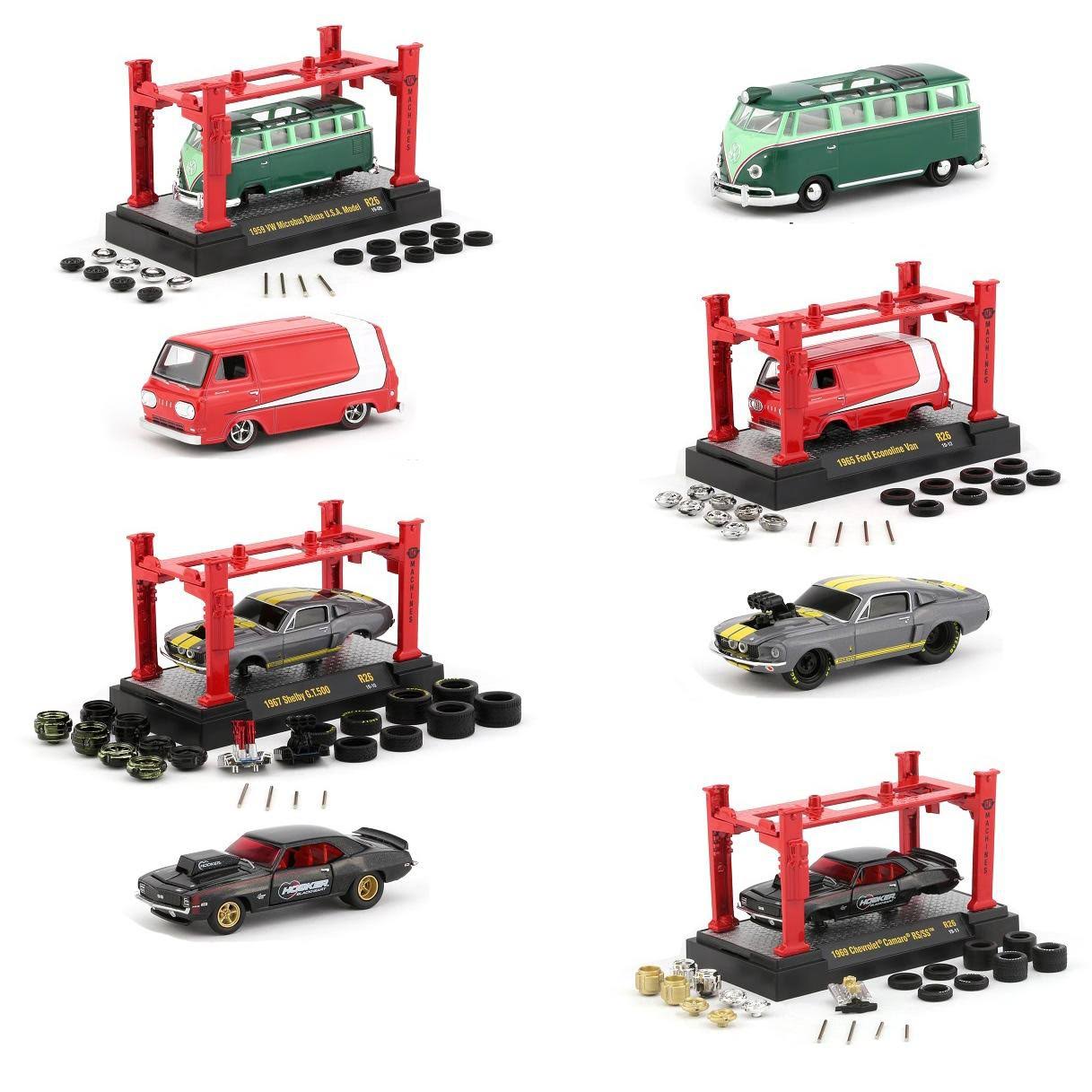 Model Kit 4 Piece Car Set Release 26 1/64 Diecast Model Cars by M2 Machines