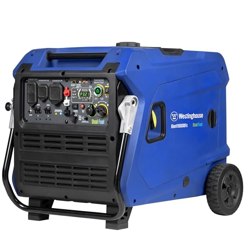 Westinghouse 11000 Peak Watt Tri-Fuel Portable Inverter Generator, Remote Start, Transfer Switch Ready, Gas/Propane/Natural Gas Powered, Low THD, Safe for Electronics, Parallel Capable, CO Sensor