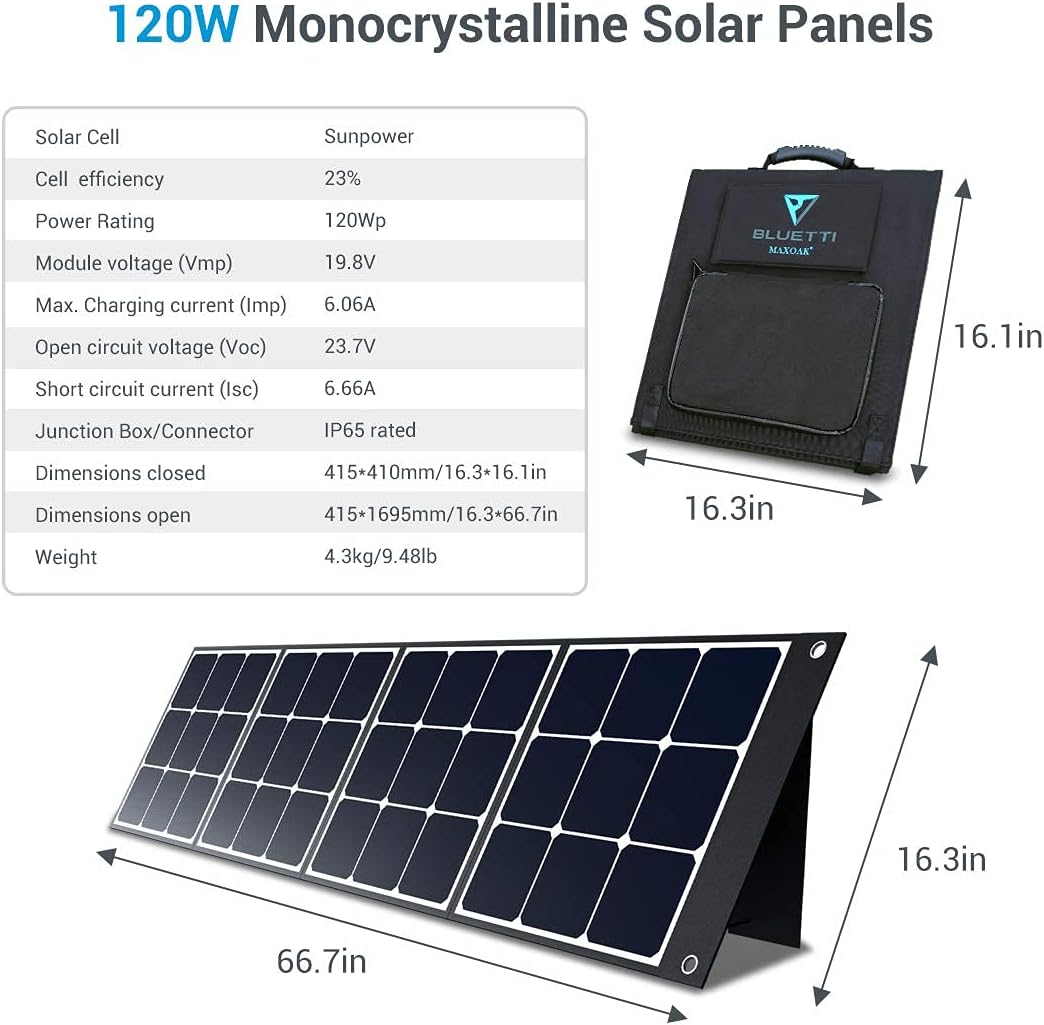 BLUETTI AC200P Portable Power Station with Solar Panel Included 2000W Solar Generator Kit with 3pcs 200W Foldable Solar Panel, 6 120V AC Outlet Lithium Battery Backup for Home Use Outdoor Camping Van