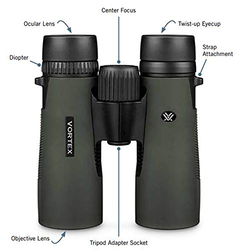 Vortex Optics Diamondback HD 8x28 Binoculars - HD Optical System, Non-slip Grip, Waterproof, Fogproof, Shockproof, Included Carry Case - Unlimited, Unconditional Warranty