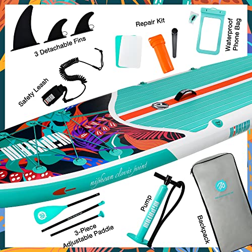 Inflatable Stand Up Paddle Board with SUP Accessories, Anti-Slip EVA Deck, 10’6’’ Inflatable Paddle Boards for Adults & Youth of All Skill Levels