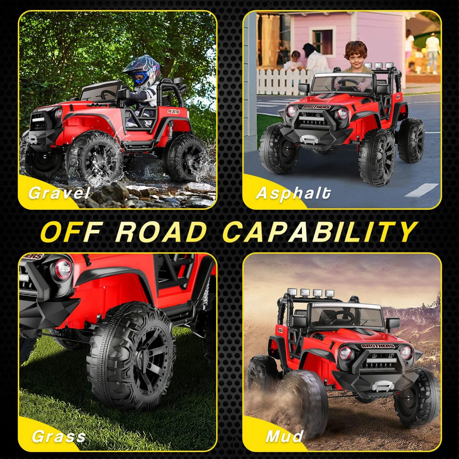 Kids Ride On Truck Car with Remote Control - 24V, 2 Seater, 3 Speed, 9AH Battery, 2*200W Motor