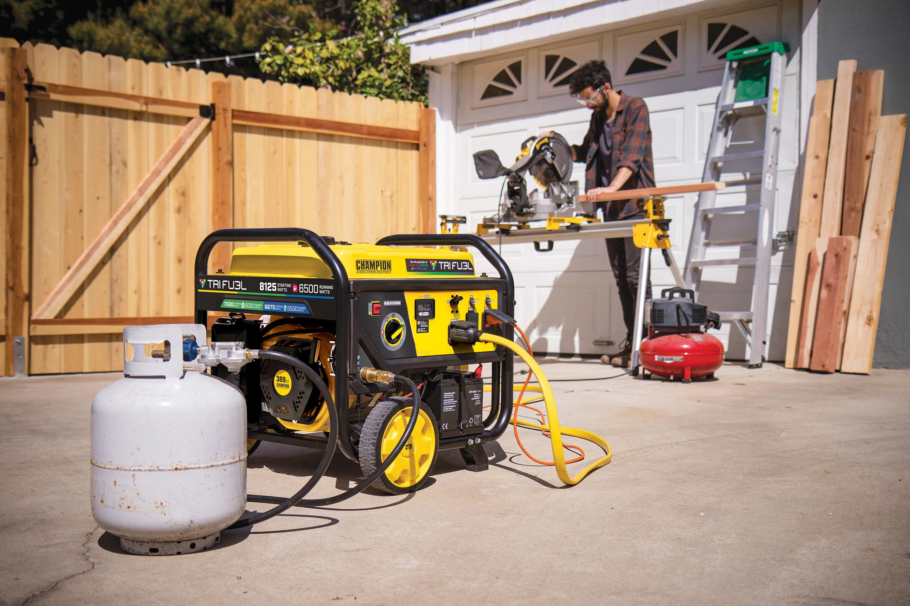 Champion Power Equipment 6500-Watt Tri-Fuel Portable Generator with CO Shield® and Electric Start