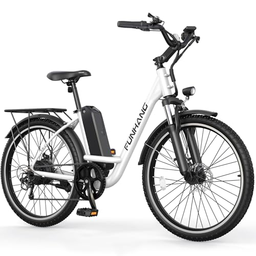 Electric Bike for Adults, 26" 1000W Peak City Cruiser Ebike, 21.7MPH 50 Miles Commuter Electric Bicycle with 48V 374.4WH Removable Li-ion Battery, Adjustable Stem, Rear Rack, Fenders, 7-Speed