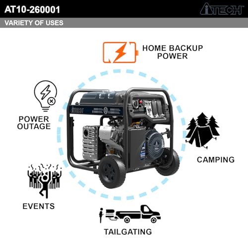 Portable Generator Dual Fuel 6000W, Gas & Propane Dual Fuel Powered with Electric Start, Home Backup Emergency Ready, CO Sensor, CARB Compliant