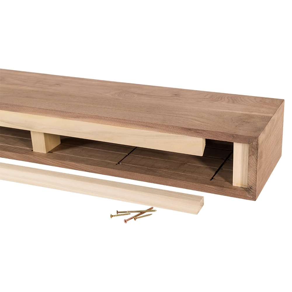 Modern Ember Walnut Creek 72 inch Fireplace Mantel Shelf - Unfinished