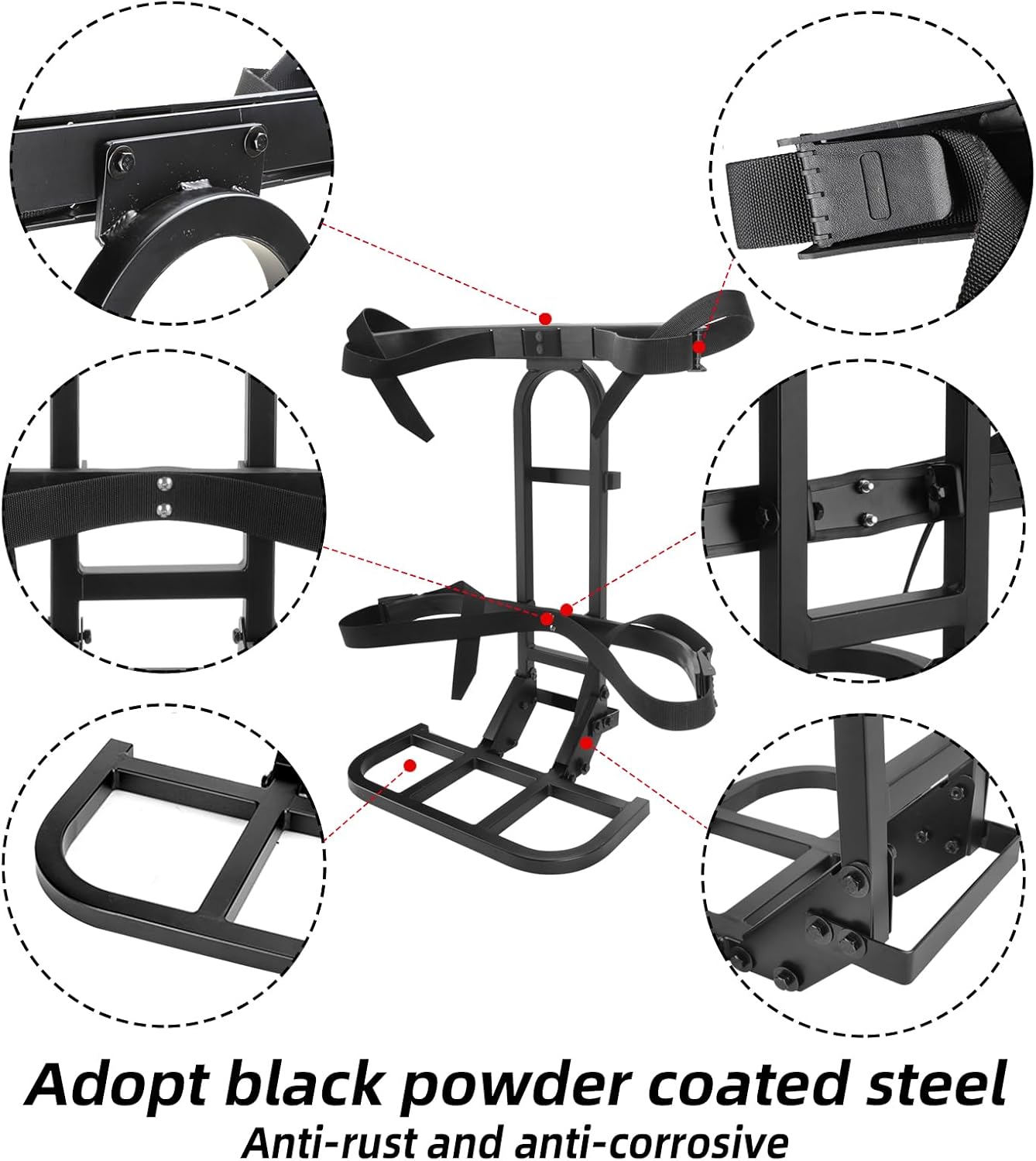 Roykaw Upgraded Golf Cart Rear Seat Bag Holder Universal Compatible with EZGO/Club Car/Yamaha, Golf Cart Rear Seat Bag Rack, Better Fixation/Space-Saving/No Drilling Required/Rust-Proof