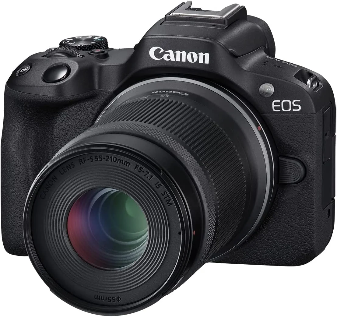 Canon EOS R50 Mirrorless Camera Body with 2 Lens Kit RF-S 18-45mm IS STM and RF-S 55-210mm IS STM 5811C022 Bundle with Deco Gear Photography Bag + Microphone + Tripod + Software & Accessories Kit