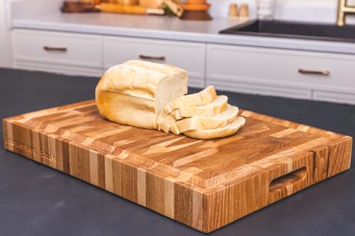 Brandenberg End Grain Cutting Board (Maple) with Juice Groove great For Meats, 20 Inches x 14.5 Inches x 2.25 Inches Great Holiday Gift Idea