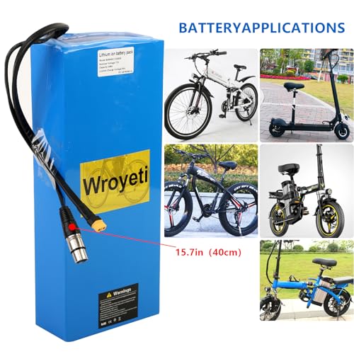 52V Ebike Battery 20Ah 52V Battery 52V Electric Bike Battery 52V Lithium Ion Battery with 3A Charger, T-Plug Extension Cord, XT60 Connector, Anderson Connector for 200-1400W Electric Bicycles Motor