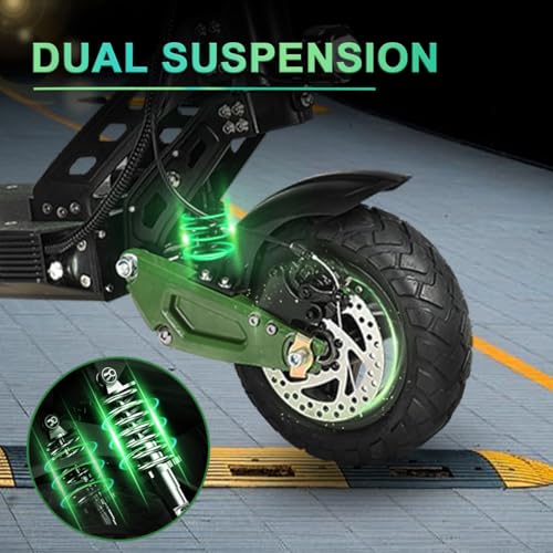 ZU06 1200W Adults Electric Scooter Up to 35 MPH, 52V Battery 50 Miles Long Range, Dual Suspension and Hydraulic Disc Brakes, 10" Off Road Fat Tires Fast E Scooter for Adults with Seat