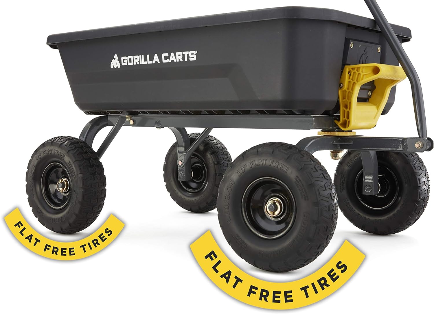 Gorilla Carts 4GCG-NF 4 Cu. Ft. Poly Garden Dump Cart with No-Flat Tires, Black (Amazon Exclusive)