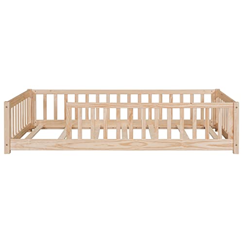Bellemave Twin Montessori Bed, Floor Bed, Floor Bed Frame, Floor Bed for Kids, Wooden Kids Floor Bed(Natural).