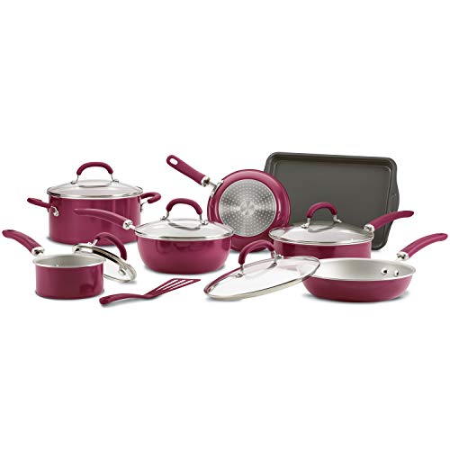 Rachael Ray Create Delicious Nonstick Cookware Pots and Pans Set, 13 Piece, Gray Shimmer