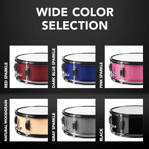Best Choice Products 5-Piece Full Size Complete Adult Drum Set w/Cymbal Stands, Stool, Drum Pedal, Sticks, Floor Tom - Dark Blue Sparkle