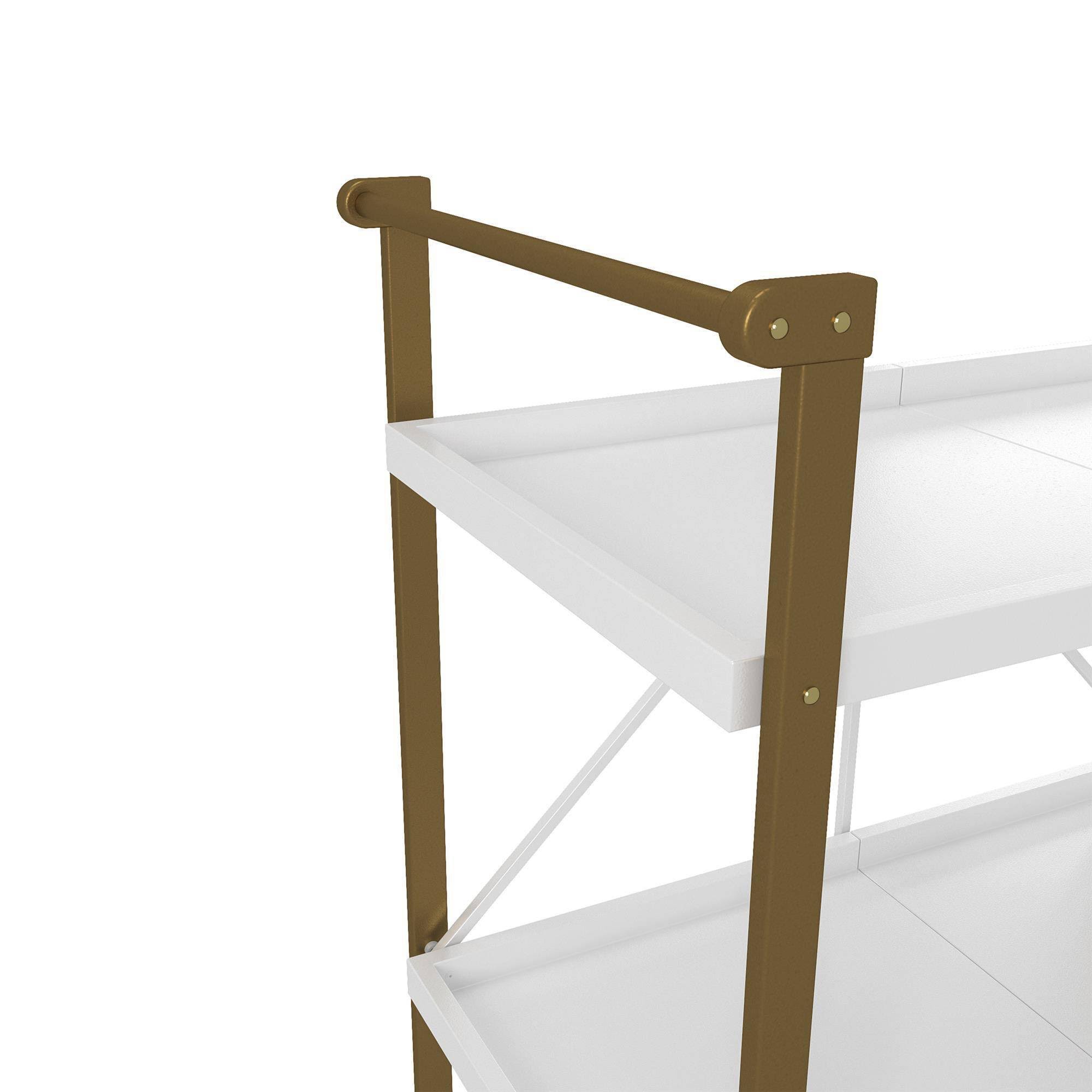 CosmoLiving by Cosmopolitan Trevia Folding Cart (Gold/White)
