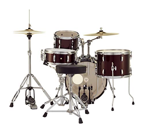 Pearl Roadshow Drum Set 4-Piece Complete Kit with Cymbals and Stands, Charcoal Metallic (RS584C/C706)