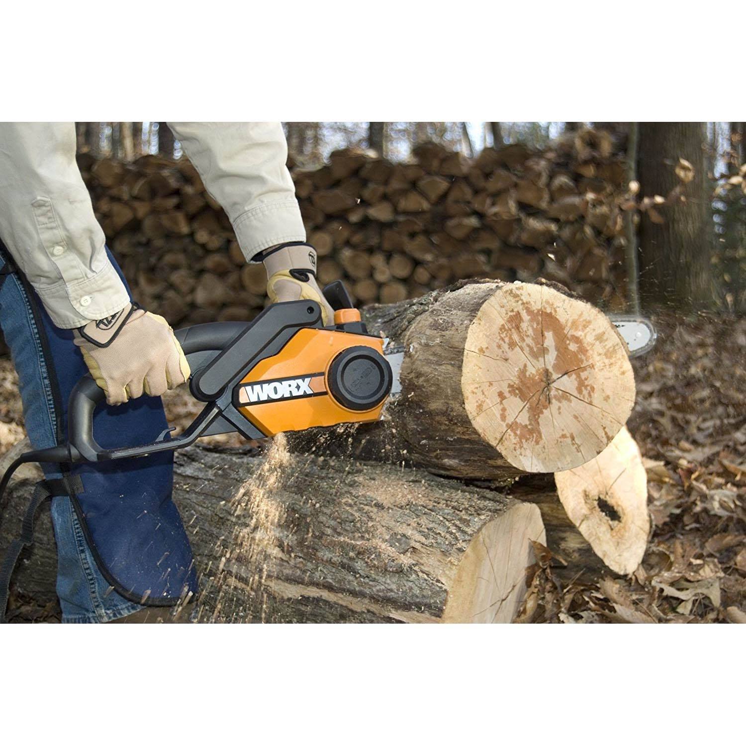 Worx 16-Inch Bar Powerful 14.5 Amp Lightweight Corded Electric Chainsaw (2 Pack)